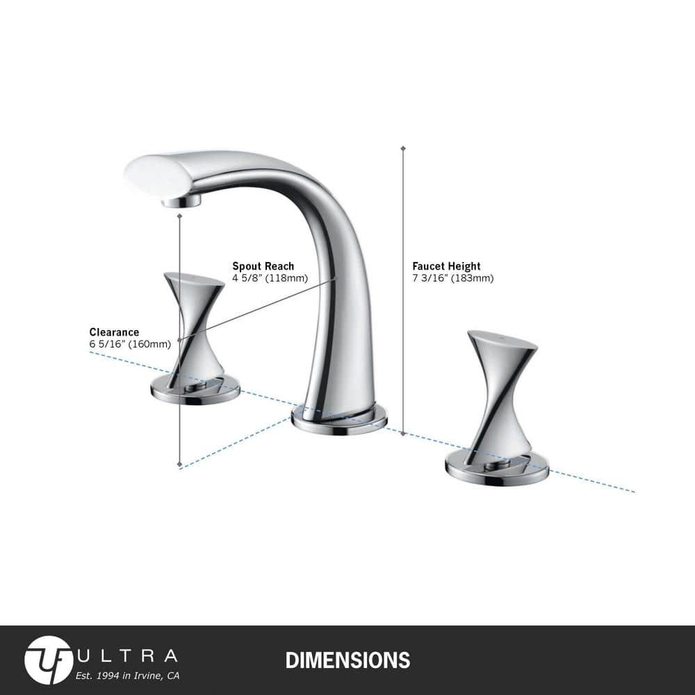 Polished Chrome 2-Handle Widespread Bathroom Faucet