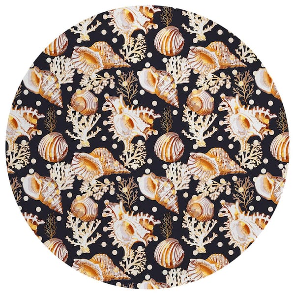 Addison Rugs Surfside Black 8 ft. x 8 ft. Geometric Indoor/Outdoor Area Rug