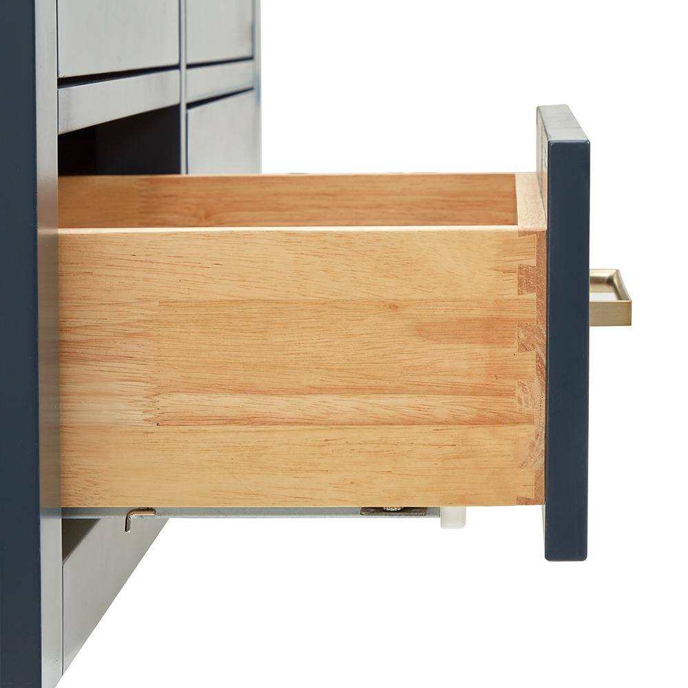 Midnight Blue 42" Single Wall-Mount Vanity with Brass Handles