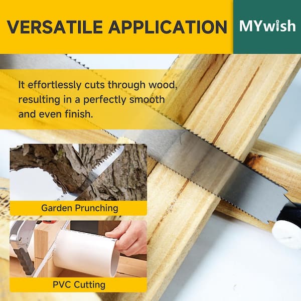 さわでぃ MYWISH 13 in. Japanese Pull Saw, Double Edge Sided Hand Saw SF