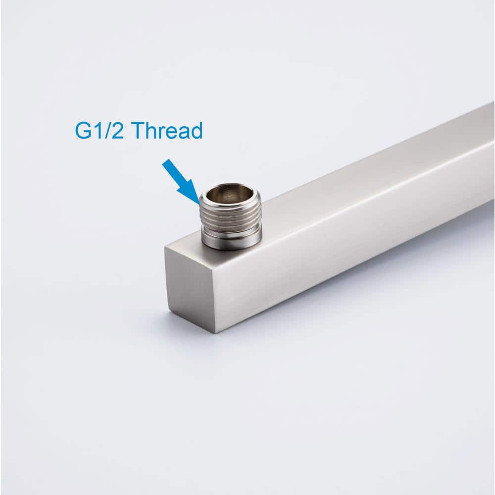 16" Brushed Nickel Square Wall-Mount Shower Arm