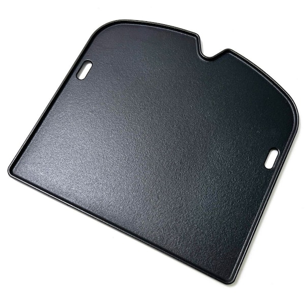 13 3/8 in. x 12.5 in. Black Cast Iron Double Sided Reversible Griddle Plate for Portable Gas Grill Cooking