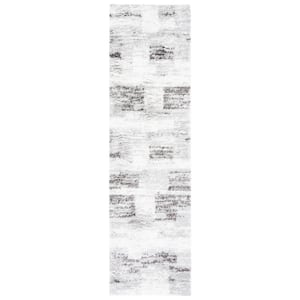 Berber Shag Grey/Light Grey 2 ft. x 8 ft. Distressed Runner Rug