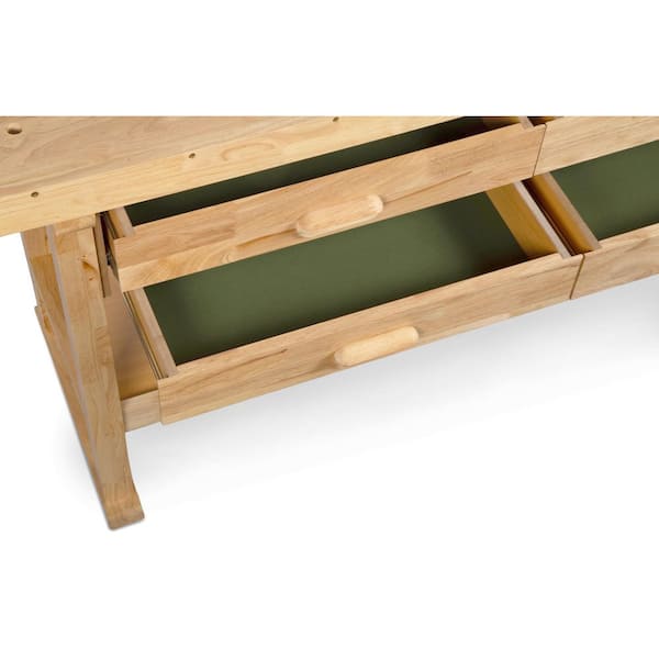 WEN 60 by 20 in. Heavy-Duty Rubberwood Workbench with 4 Drawers