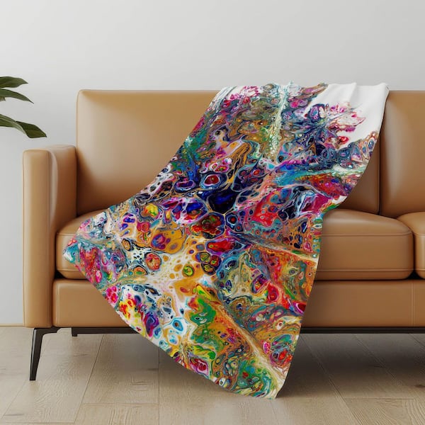 Premium Machine Washable ASB46 Kaleidoscope 50 in. x 70 in. Sherpa Throw Blanket