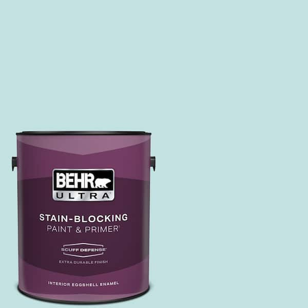 BEHR ULTRA 1 gal. #T17-04 Peek a Blue Extra Durable Eggshell Enamel Interior Paint & Primer