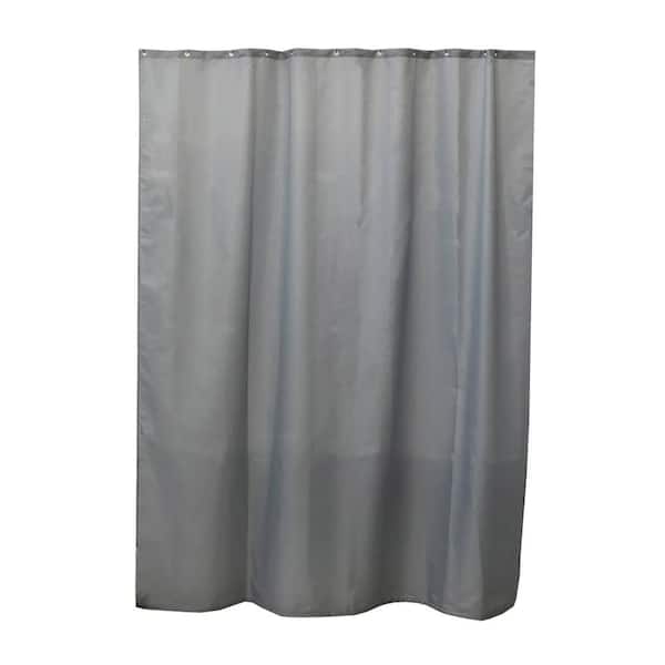 EVIDECO French home goods Design S Fabric 79 in.Polyester Shower Curtain with 12 Matching Rings Grey