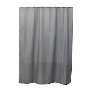 Design S Fabric 79 in.Polyester Shower Curtain with 12 Matching Rings Grey