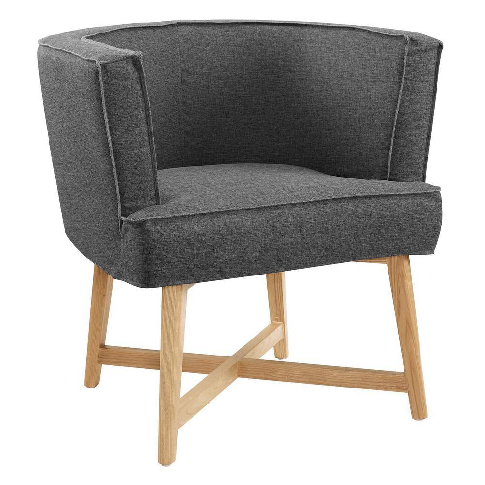 Ashwood Gray Barrel Back Accent Chair with Dense Foam Padding