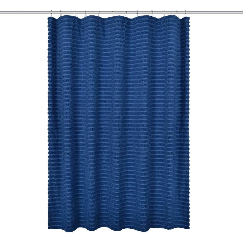 Darby Azure Polyester Shower Curtain 72 in. x 72 in.