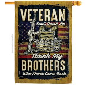 28 in. x 40 in. Veteran Brothers Veterans House Flag 2-Sided Armed Forces Decorative Vertical Flags