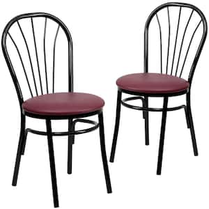 Burgundy Restaurant Chairs (Set of 2)