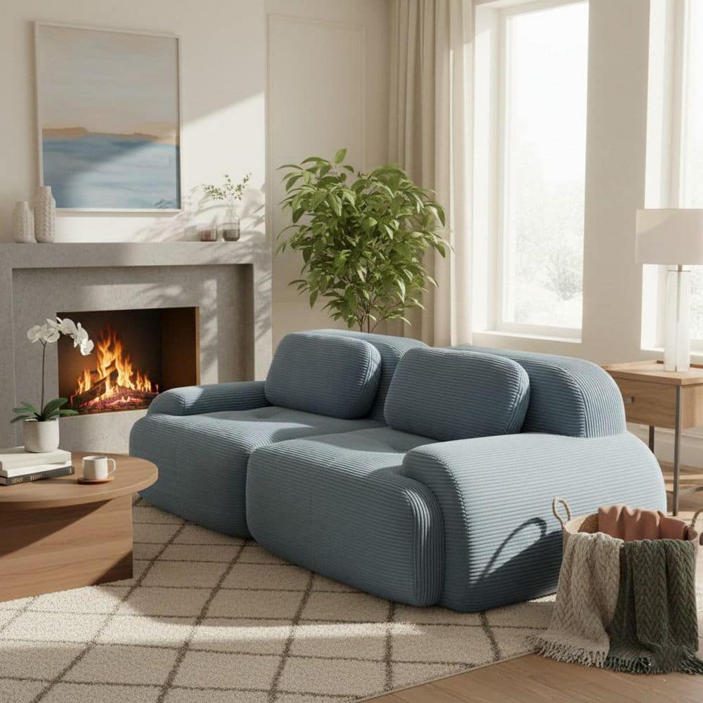 ROOM614 XII ロールオン マサヒロ Homy Casa SMZO 81.8 in. Corduroy Modular Sectional Sofa with