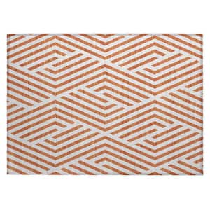 Chantille ACN550 Paprika 1 ft. 8 in. x 2 ft. 6 in. Machine Washable Indoor/Outdoor Geometric Area Rug