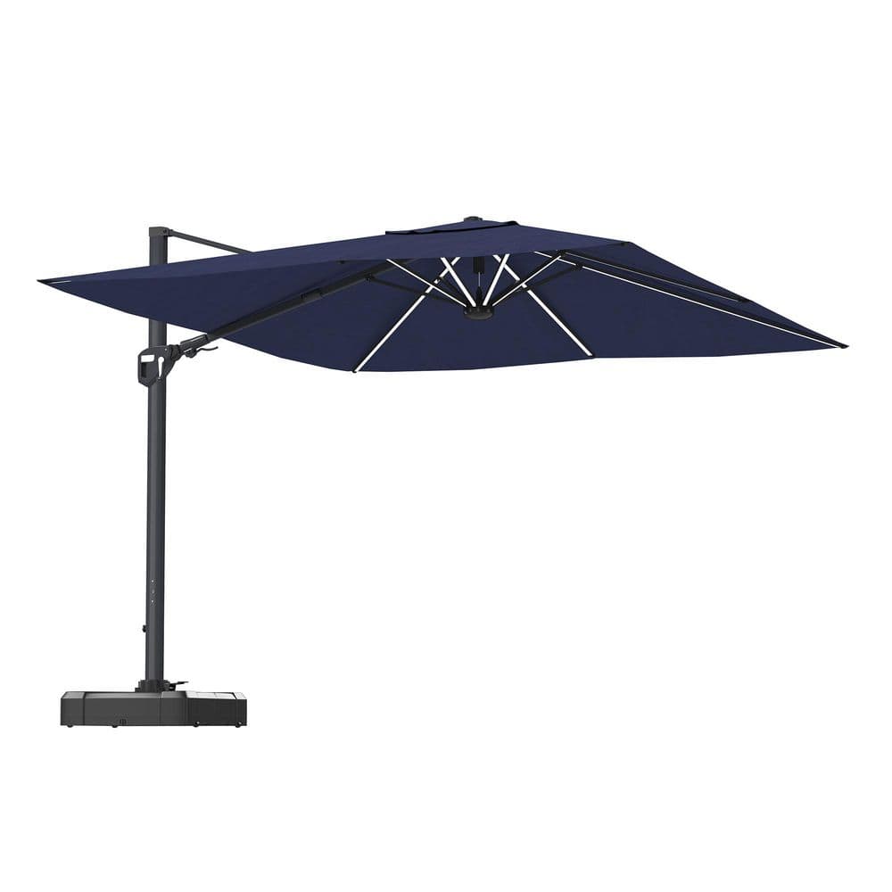 11 ft. Square Cantilever Patio Umbrella with LED Light in Navy Blue(with Base) price history on PriceWatchPro