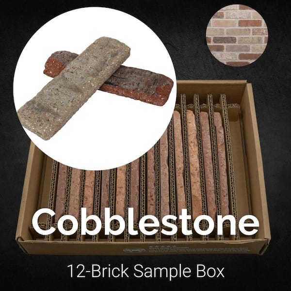 Old Mill Brick Sample Box Cobblestone Thin Brick 7.625 in. x 2.25 in. x 0.5 in.