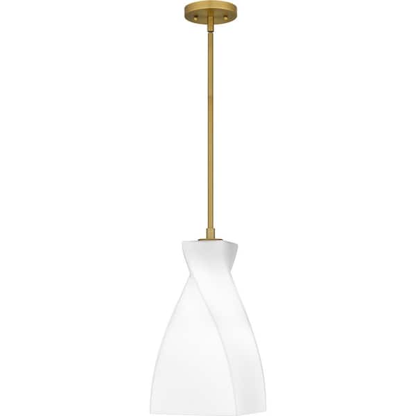 Quoizel Stetson 60-Watt 1-Light Brushed Gold Mini Pendant Light