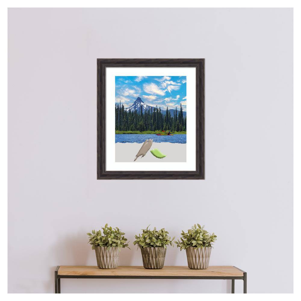 Rustic Pine Brown Narrow Distressed Wood Wall Frame