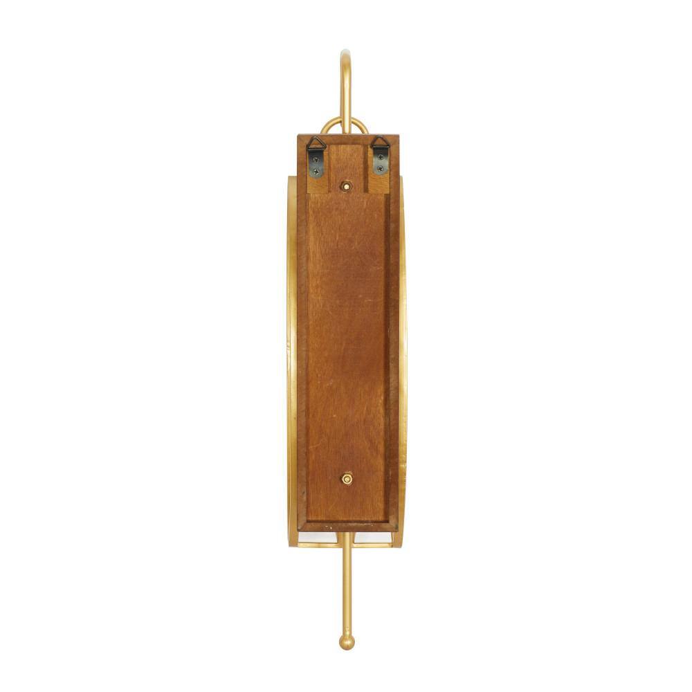 Tall Rustic Wood and Gold Metal Pillar Candle Lantern