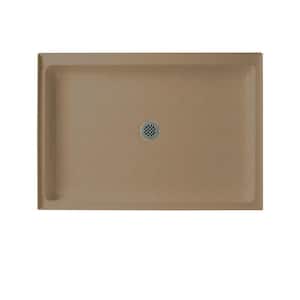 Swanstone 48 in. L x 34 in. W Alcove Shower Pan Base with Center Drain in Barley