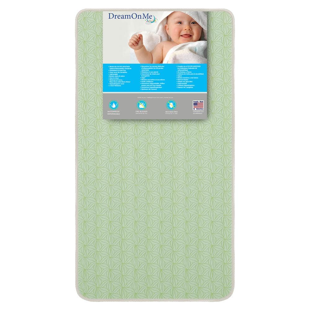 Dream On Me Bedtime 150 Ultra Coil Inner Green with Taffeta Spring Standard Crib and Toddler Bed Mattress -  151-150