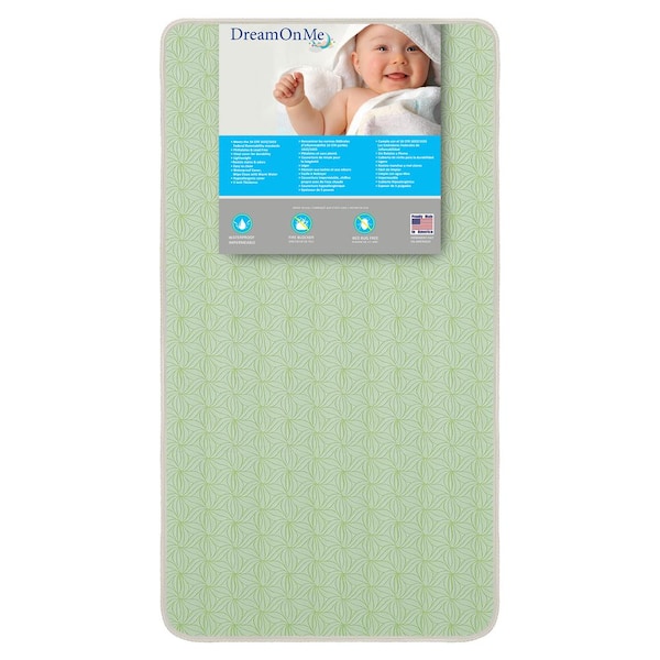 Dream On Me Bedtime 150 Ultra Coil Inner Green with Taffeta Spring Standard Crib and Toddler Bed Mattress