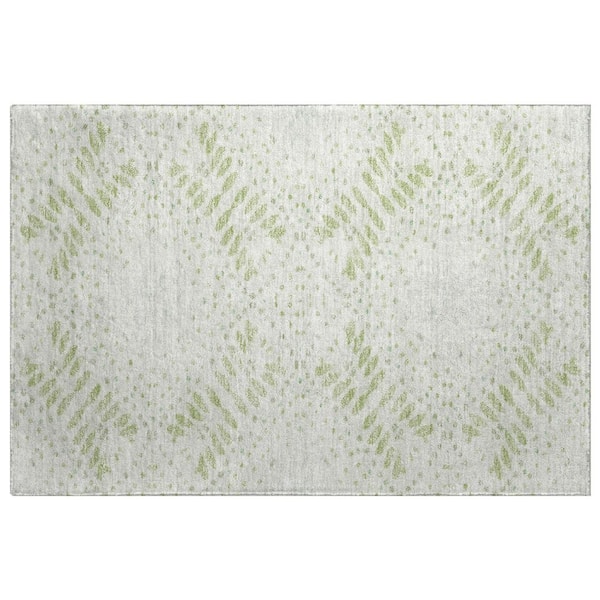 Dream Shag Premium Machine Washable Abstract ADS778 Aloe 2 ft. x 3 ft. Accent Rug