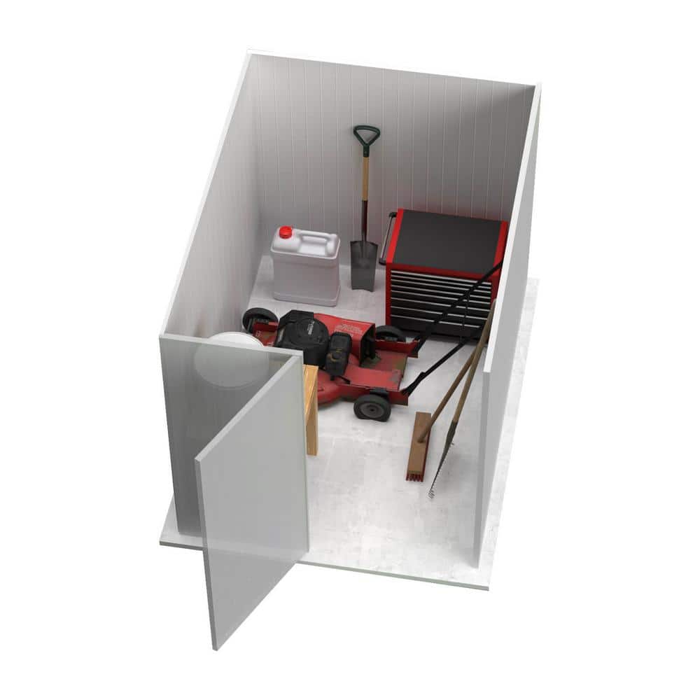 Absco 5' x 7' Gray Metal Bike Storage Shed