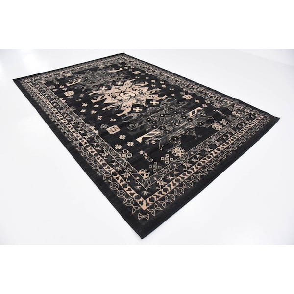 Taftan Oasis Black 6' 0 x 9' 0 Area Rug