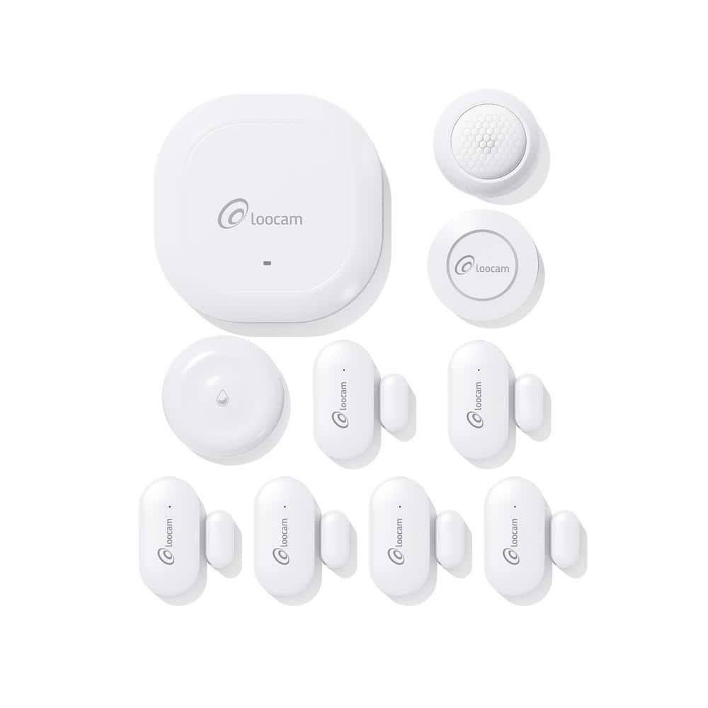 Wireless Home Security System 10-Piece, Smart Hub, Door Window Sensor, Water Leak Sensor, Motion Sensor, Smart Button