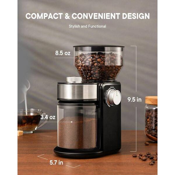 JFVKAF Electric Burr Coffee Grinder Adjustable Flat Burr Mill 16