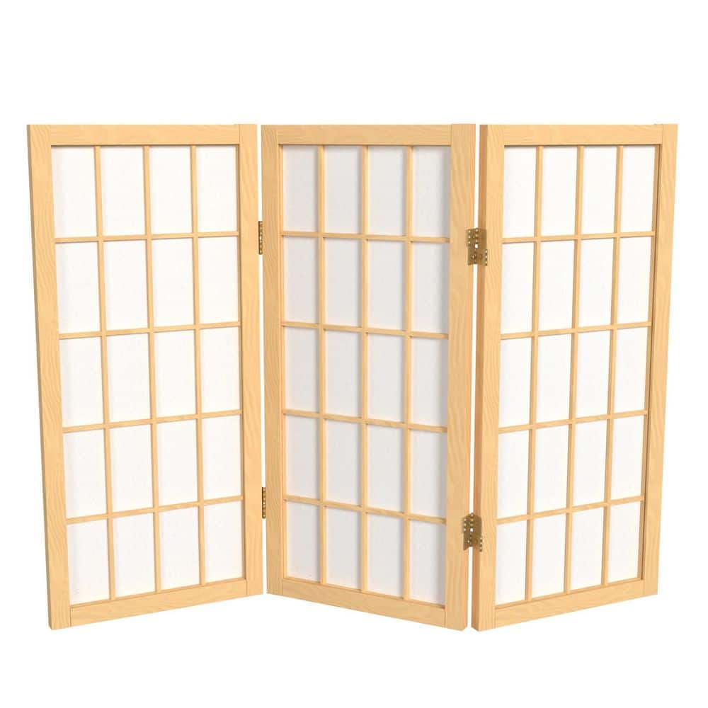 2 ft. Short Desktop Window Pane Shoji Screen - Natural - 3 Panels price history on PriceWatchPro