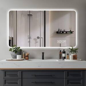 48 in. W x 24 in. H Rectangular Frameless LED Dimmable Wall Bathroom Vanity Mirror
