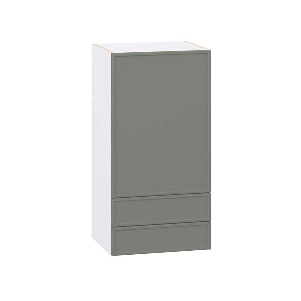 Fairview 18 in. W x 14 in. D x 35 in. H Assembled Slim Shaker Wall Kitchen Cabinet in Moss Green with 2-Drawers price history on PriceWatchPro