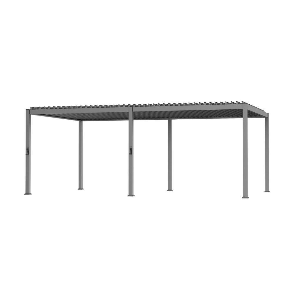 12 ft. x 20 ft. Charcoal Gray Powder-Coated Louvered Aluminum Steel Pergola with Adjustable Roof price history on PriceWatchPro