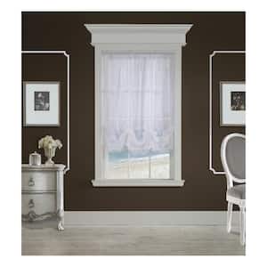 Hathaway White 54 in. W x 63 in. L Rod Pocket Light Filtering Balloon Curtain