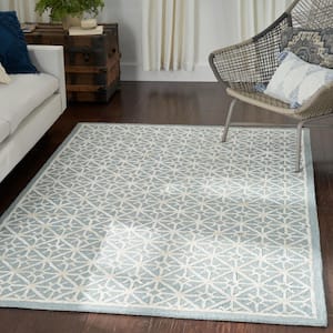 Series 2 by Nicole Curtis Light Blue 5 ft. x 7 ft. Contemporary Area Rug