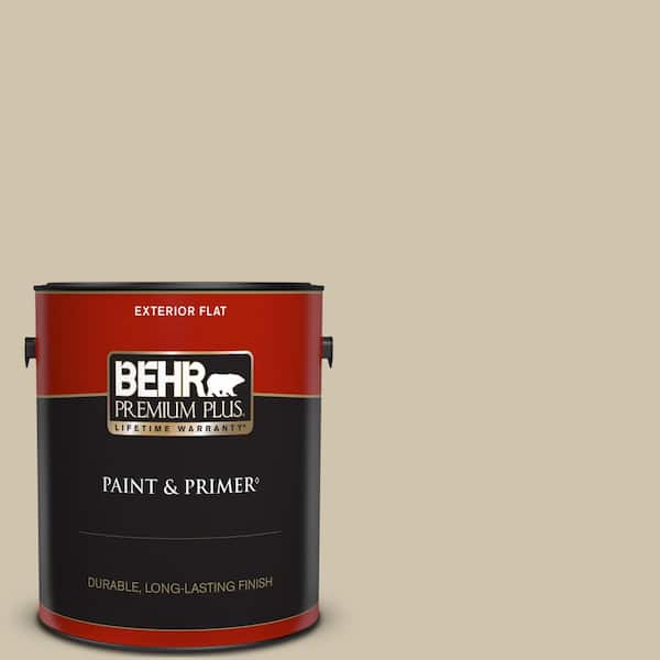 BEHR PREMIUM PLUS 1 gal. Home Decorators Collection #HDC-NT-18 Yuma Sand Flat Exterior Paint & Primer