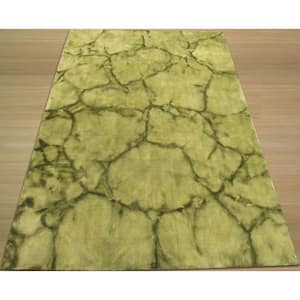 Handmade Wool Green 4 ft. x 6 ft. Contemporary Abstract Dip Dyed Area Rug