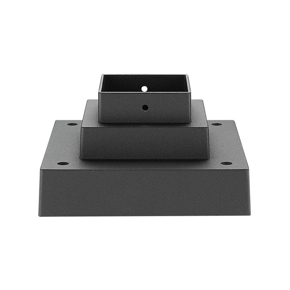 Filament Design Pier Mounts Black 6.75 inch Aluminum Outdoor Pier Mount Base with Square Standard Fitter Diameter