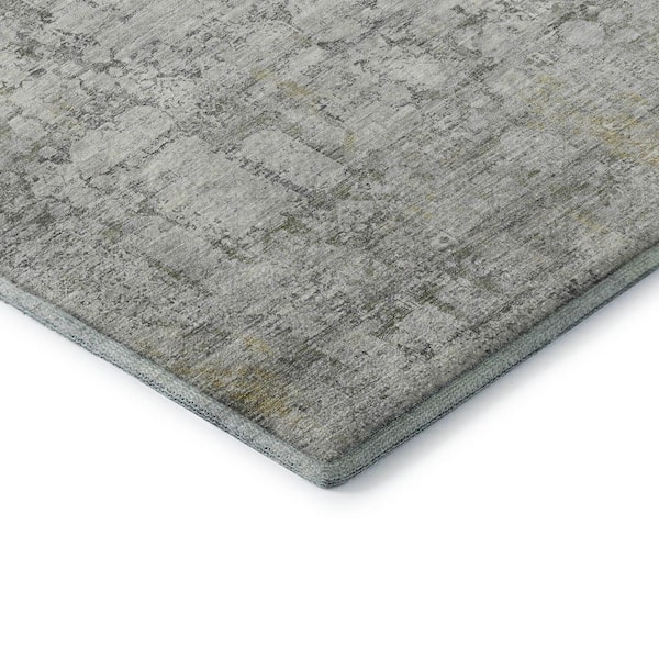 Mayfield Premium Machine Washable Abstract AMF1764 Gray 5 ft. x 7 ft. 6 in. Area Rug