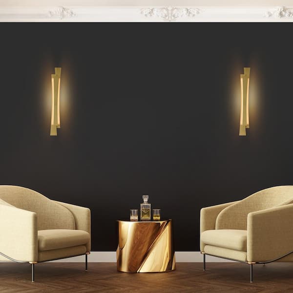 Candora 36 in. Integrated LED Brass Vanity Light