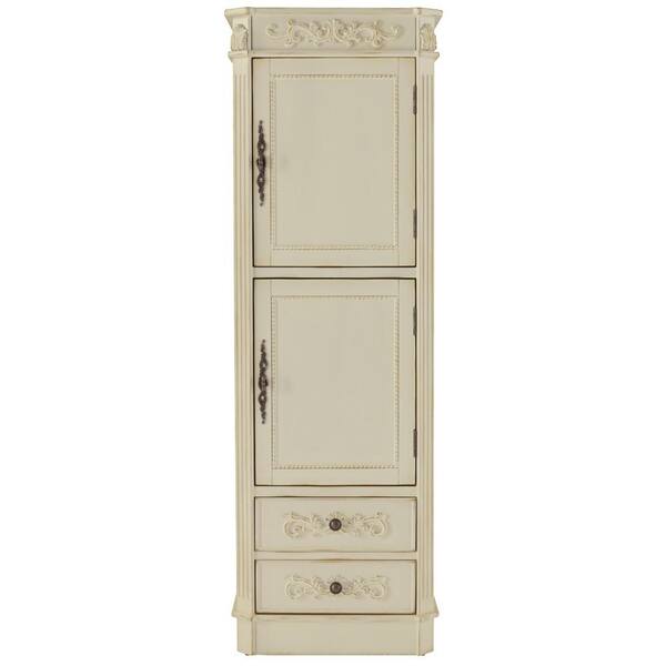 Home Decorators Collection Chelsea 20 in. W x 60 in. H x 14 in. D Bathroom Linen Storage Cabinet in Antique White
