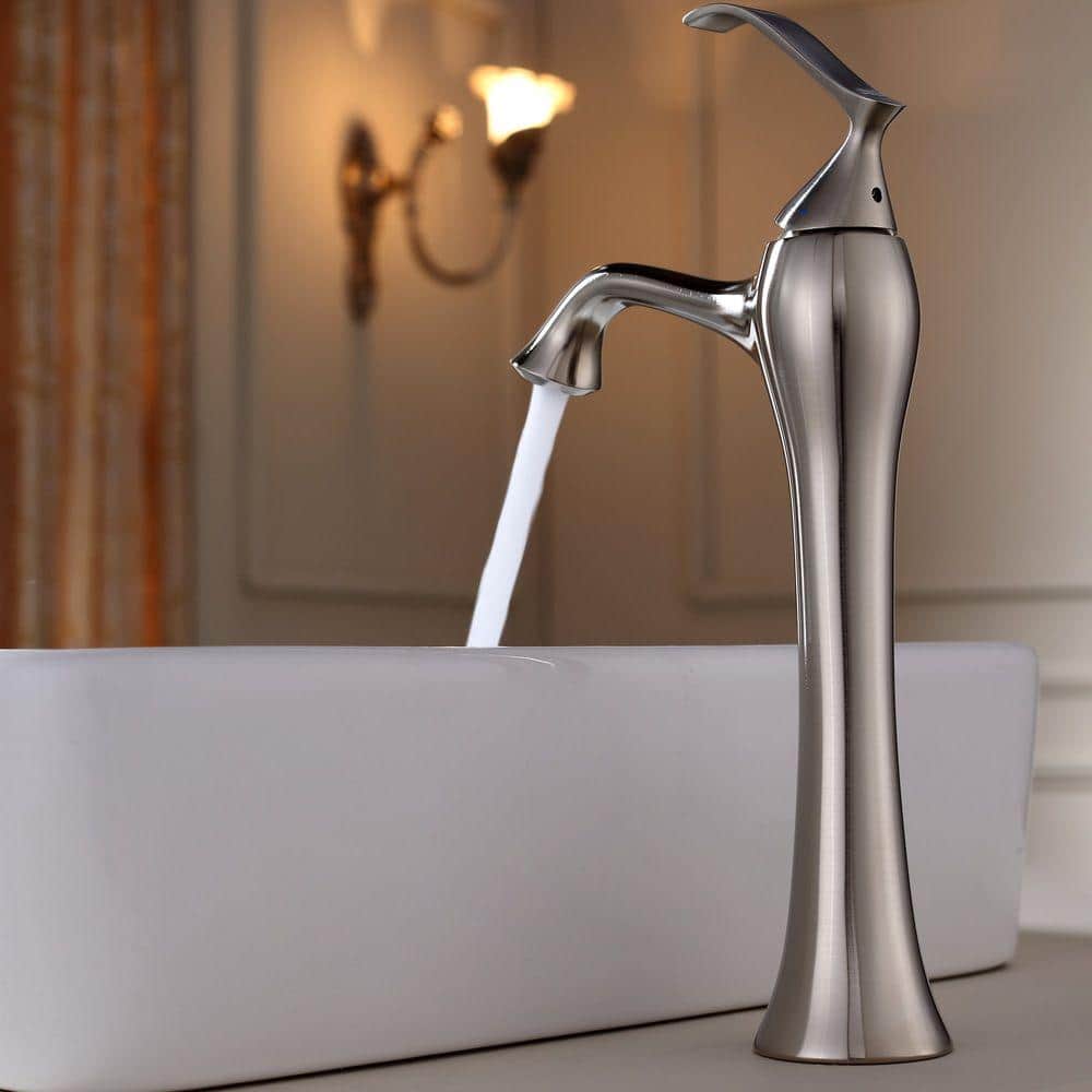 White Ceramic Rectangular Vessel Sink with Satin Nickel Drain