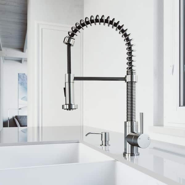 VIGO Edison Single Handle Pull-Down Sprayer Kitchen Faucet Set