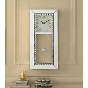 Lotus Mirrored and Faux Crystal Diamonds Wall Clock