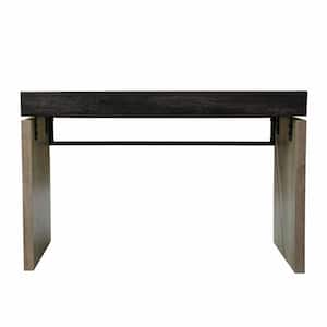 Amelia 45.25 in. Rectangular Black Engineered Wood Desk with No Additional Features