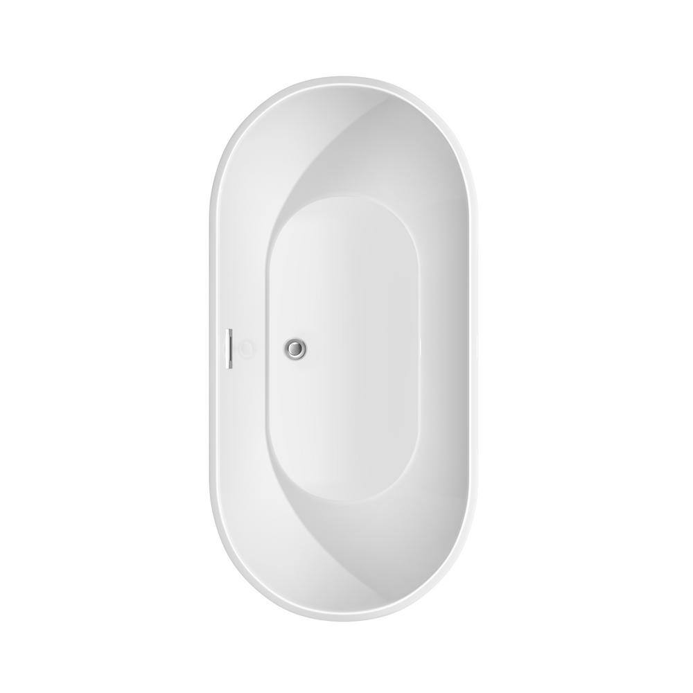 Brooklyn 60'' White Acrylic Freestanding Bathtub with Matte Black Faucet