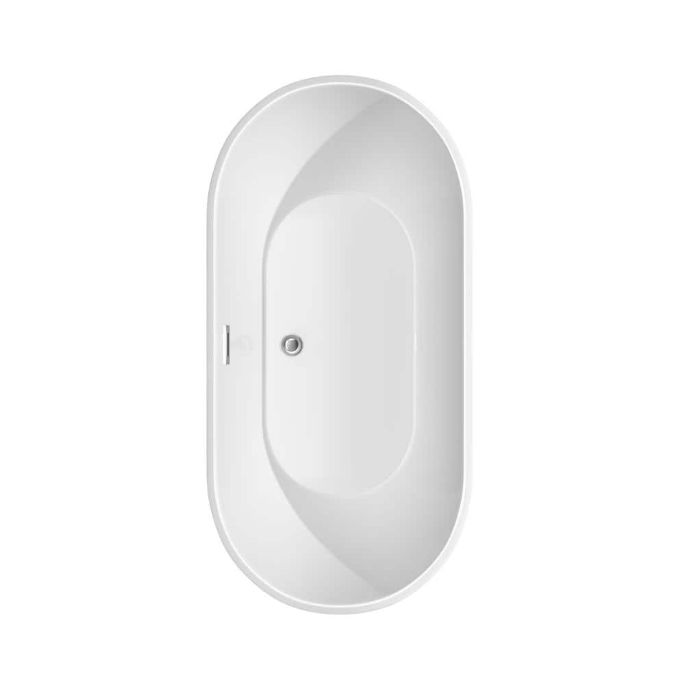 Brooklyn 60'' White Acrylic Freestanding Soaking Bathtub