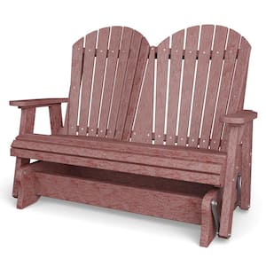 Heritage 2-Person Cherrywood Plastic Outdoor Double Glider